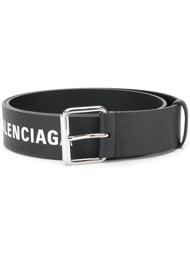 Balenciaga Logo Printed Belt - Black