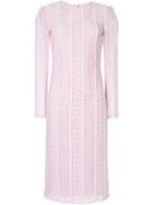 Ermanno Scervino Long-sleeved Textured Dress - Pink & Purple