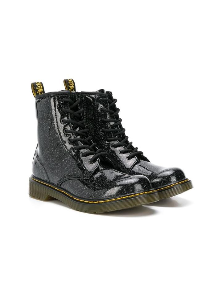 Dr. Martens Kids Teen Glitter Ankle Boots - Black