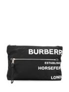 Burberry Horseferry Print Nylon Zip Pouch - Black