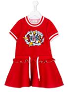 Fendi Kids - Embellished Exploding Logo Dress - Kids - Modal - 8 Yrs, Girl's, Red