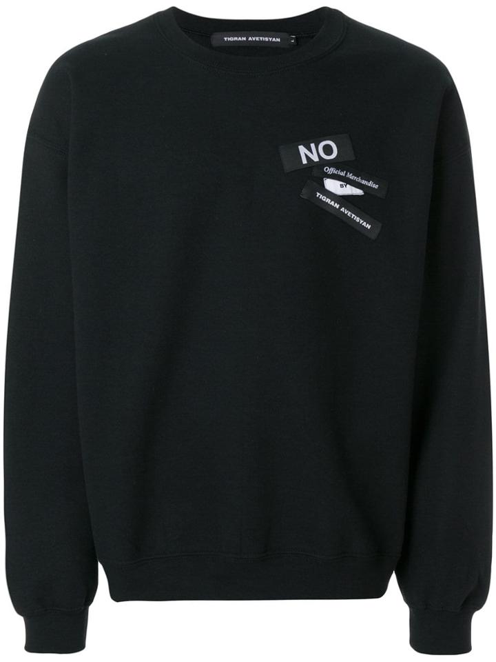 Tigran Avetysian Patch Detail Sweatshirt - Black