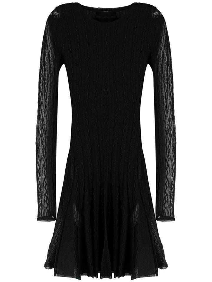 Philipp Plein Long Sleeved Knit Dress - Black