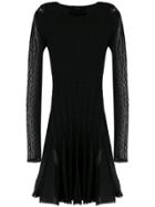 Philipp Plein Long Sleeved Knit Dress - Black