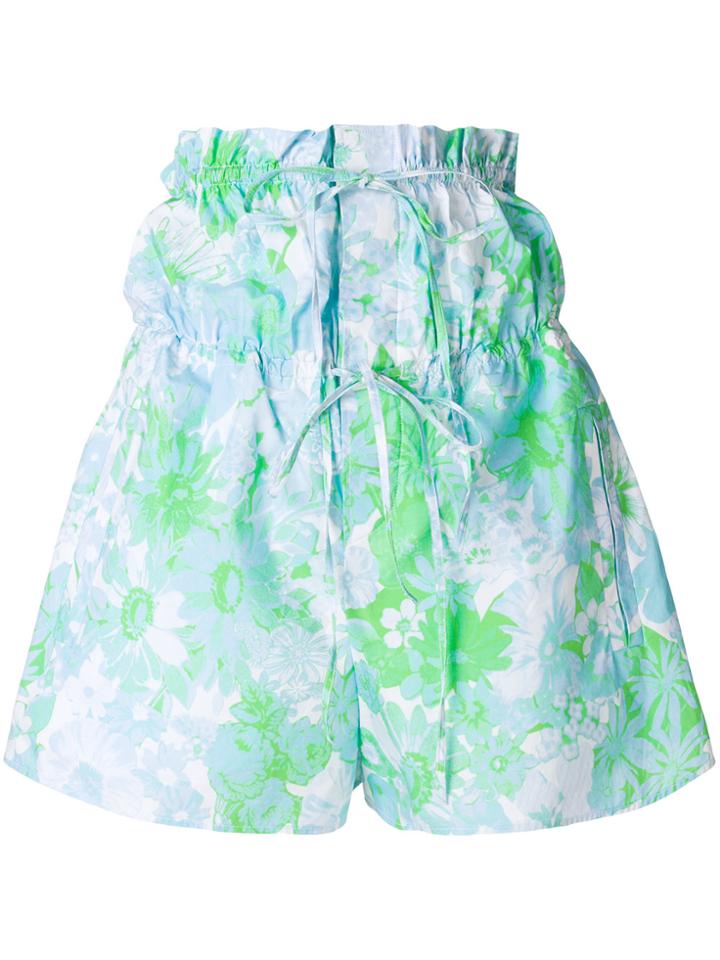 Ports 1961 Floral Print Shorts - Blue