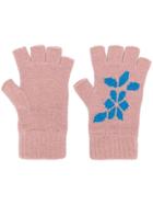 Barrie Cashmere Fingerless Gloves - Pink & Purple