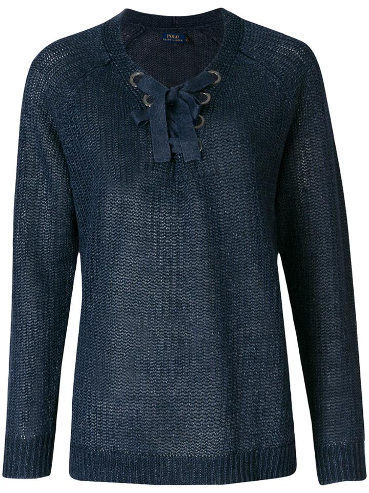 Polo Ralph Lauren Lace-up Detail Jumper - Blue