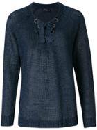 Polo Ralph Lauren Lace-up Detail Jumper - Blue