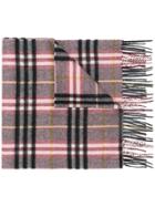 Burberry Check Cashmere Scarf - Pink & Purple