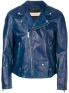 Golden Goose Deluxe Brand Distressed Leather Jacket - Blue