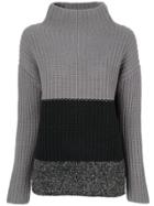 Fabiana Filippi Three Tone Roll Neck Jumper - Grey