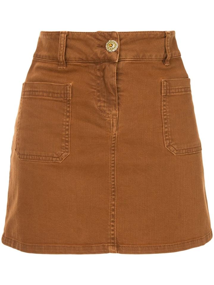Chanel Vintage Denim Mini Skirt - Brown