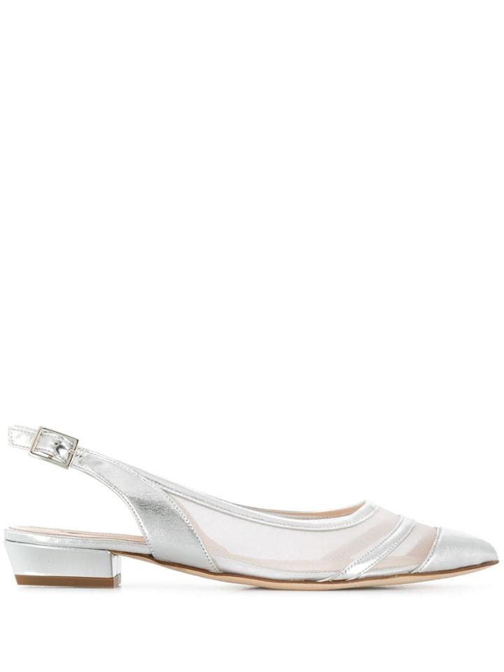 Fabio Rusconi Slingback Ballerina Shoes - Silver