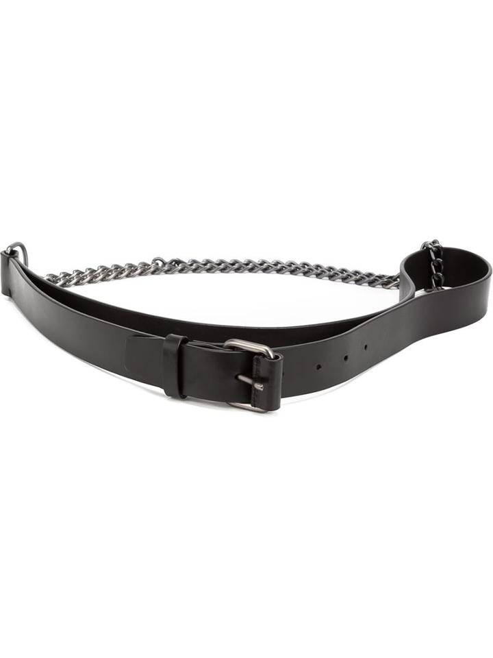 A.f.vandevorst Chain Belt, Women's, Size: Medium, Black, Lamb Skin