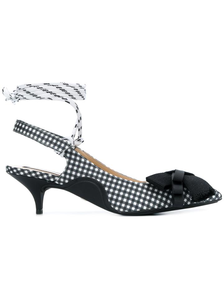 No21 Gingham Slingback Pumps - Grey