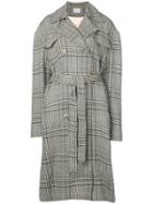 Magda Butrym Checked Double-breasted Coat - Black