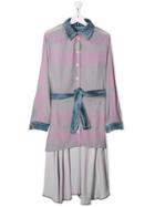Natasha Zinko Kids Teen Printed Asymmetrical Dress - Grey