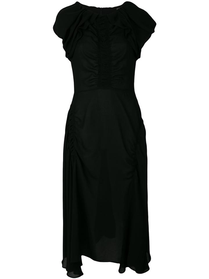 Roberta Furlanetto Draped Asymmetric Dress - Black