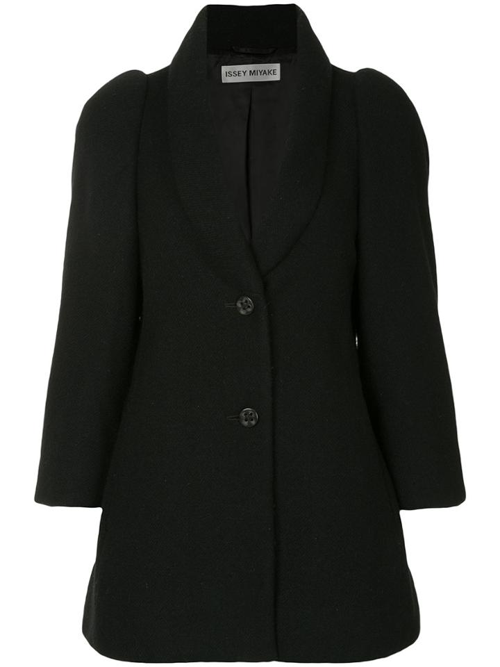 Issey Miyake Vintage Shawl Lapel Buttoned Coat - Black