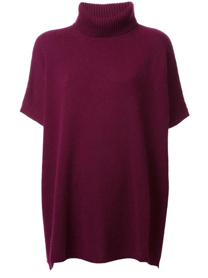 Ermanno Scervino Turtleneck Shortsleeved Jumper, Women's, Size: Large, Red, Cashmere
