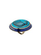 Gucci Ring With Beetle Cameo - Blue