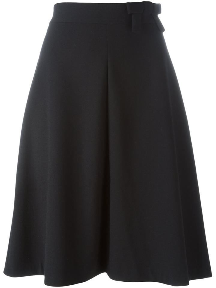 Red Valentino Bow Detail Skirt, Women's, Size: 42, Black, Polyester/spandex/elastane/viscose