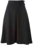 Red Valentino Bow Detail Skirt, Women's, Size: 42, Black, Polyester/spandex/elastane/viscose