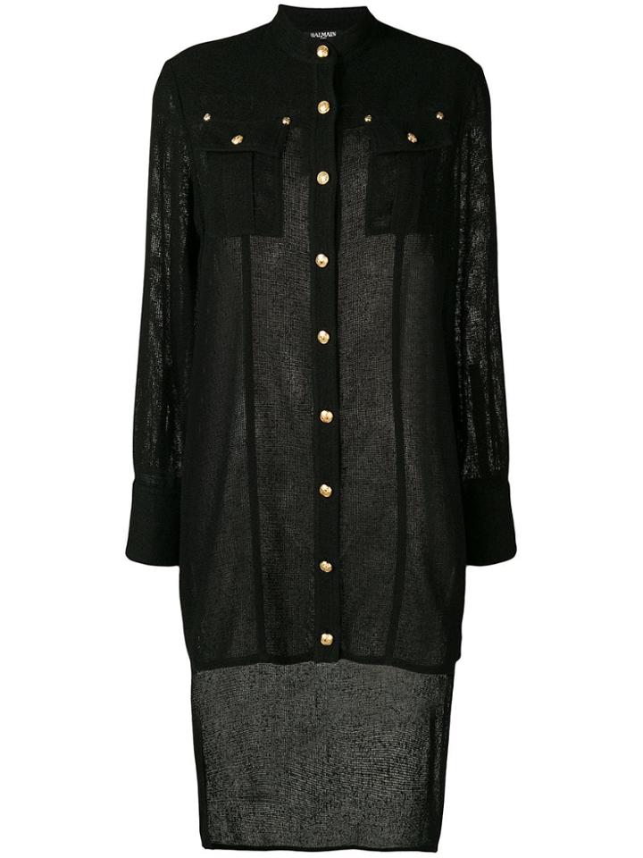 Balmain High Low Shirt - Black