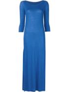 Majestic Filatures Boatneck Maxi Dress, Women's, Size: 1, Blue, Linen/flax/spandex/elastane