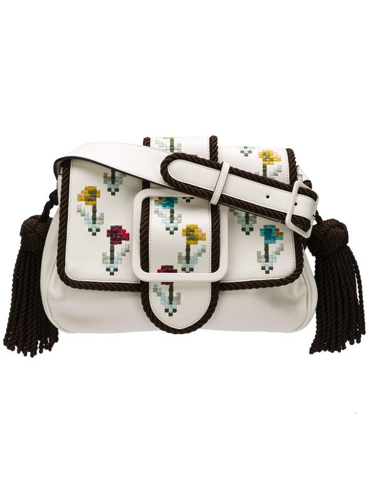 Marco De Vincenzo Giummi Embroidered Shoulder Bag - White