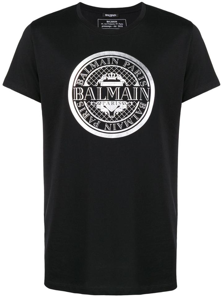 Pierre Balmain Foiled Logo Print T-shirt - Black