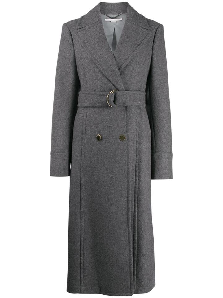 Stella Mccartney Double-breasted Belted Coat - Grey