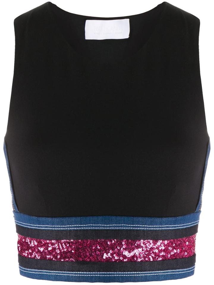 No Ka' Oi Sequin Embroidered Sport Tank Top - Black