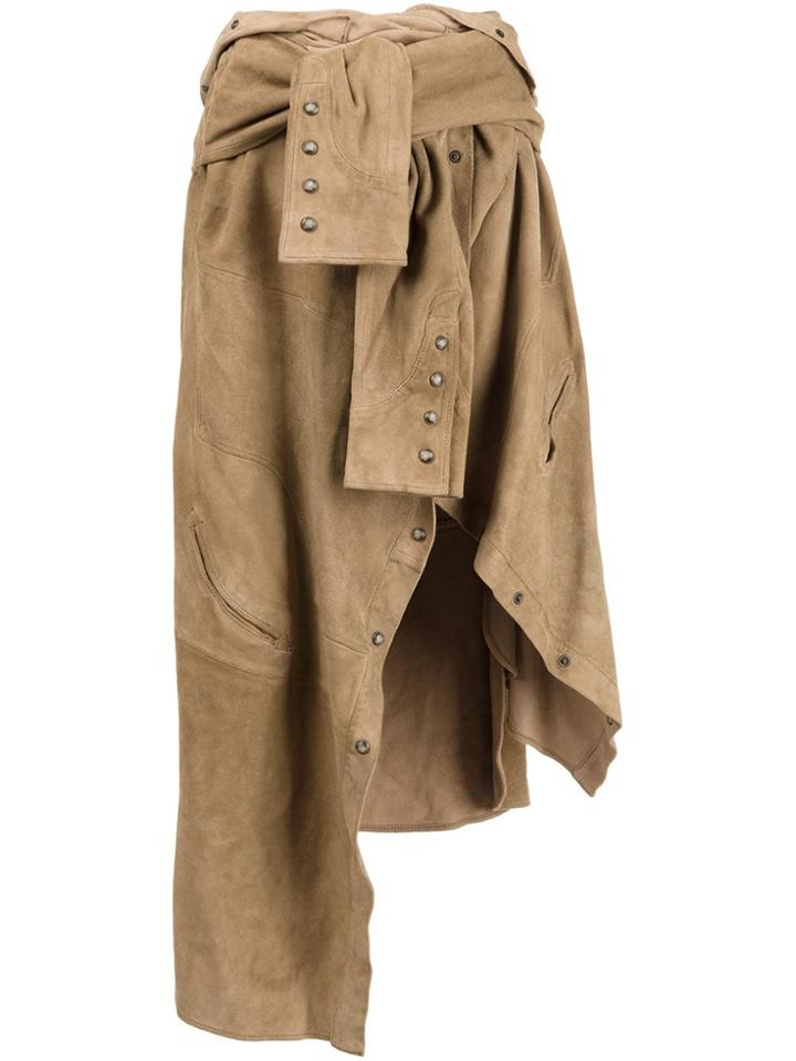 Faith Connexion Asymmetric Mid-length Skirt - Nude & Neutrals