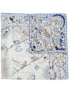 Faliero Sarti Drawing Print Scarf - White