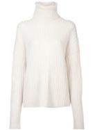 Re/done Chunky Rib Turtleneck Sweater - Ivory - White