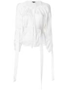 Ann Demeulemeester Gathered Tie Blouse - White