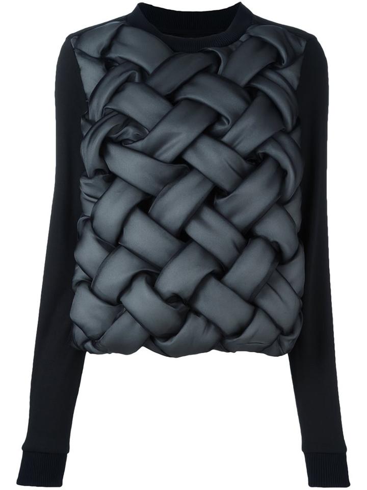 Comme Des Garçons Noir Kei Ninomiya Braided Effect Longsleeved Pullover, Women's, Size: Small, Black, Polyester/rayon/triacetate/polyurethane