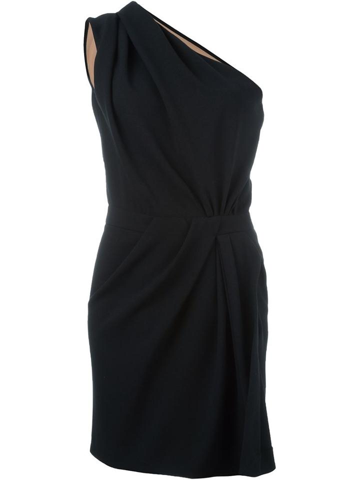 Dsquared2 One Shoulder Dress, Women's, Size: 38, Black, Polyester/spandex/elastane/virgin Wool