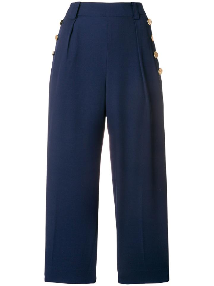 Dkny Cropped Sailor Trousers - Blue