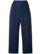 Dkny Cropped Sailor Trousers - Blue