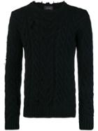 Overcome Distressed Finish Sweater - Black