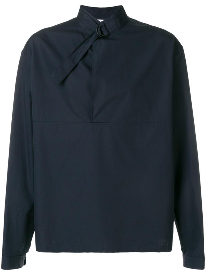 Jil Sander Monk Collar Buckle Shirt - Blue