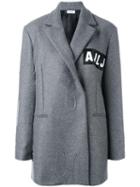 Au Jour Le Jour Logo Patch Coat, Women's, Size: 40, Grey, Polyamide/acetate/viscose/glass