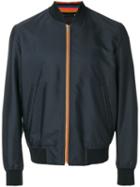 Paul Smith - Stripy Detail Bomber Jacket - Men - Cotton/nylon/polyamide - L, Blue, Cotton/nylon/polyamide