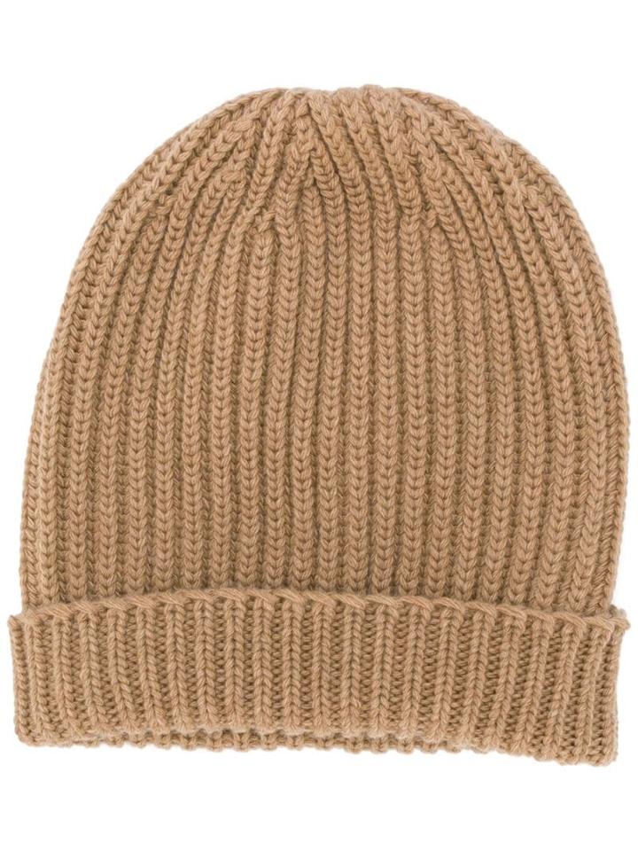 Jil Sander Ribbed Knit Beanie - Neutrals