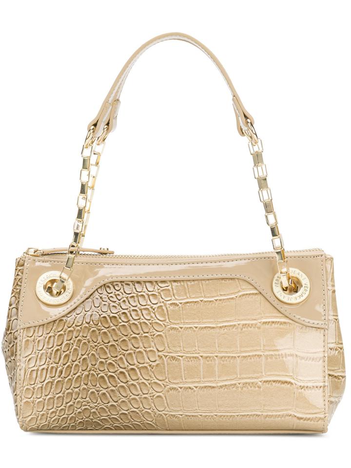 Versace Jeans Alligator-effect Shoulder Bag - Nude & Neutrals
