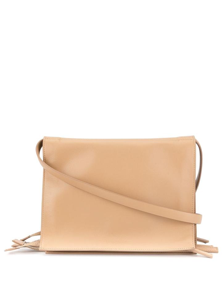 Jil Sander Multiple Zipped Compartments Shoulder Bag - Neutrals
