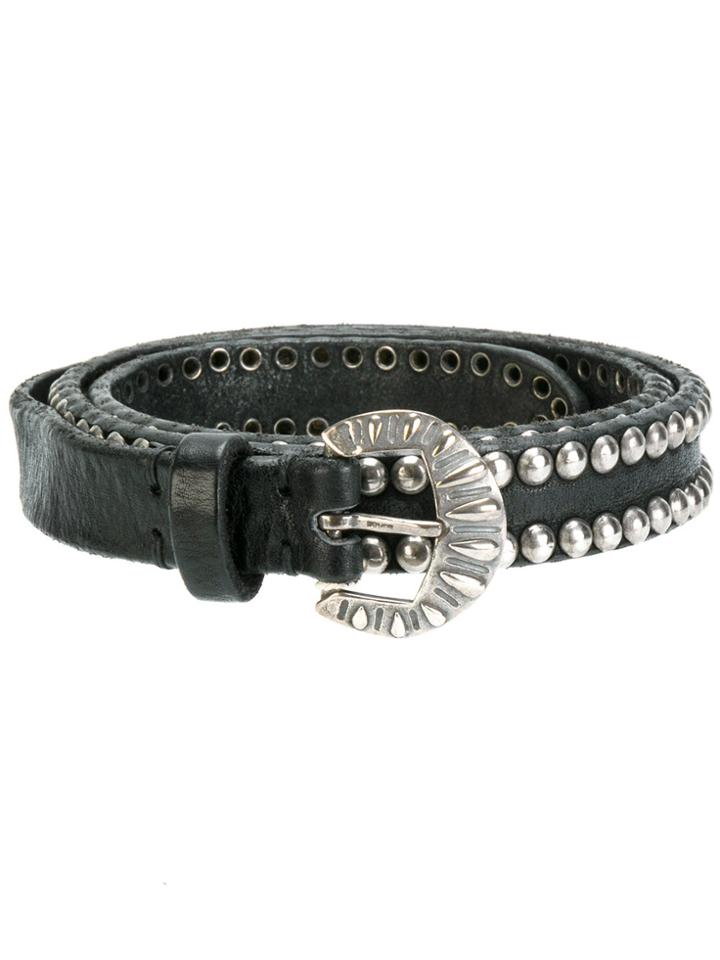 Golden Goose Deluxe Brand Studded Buckled Belt - Black