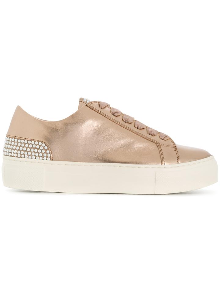 Agl Flat Lace Up Sneakers - Metallic